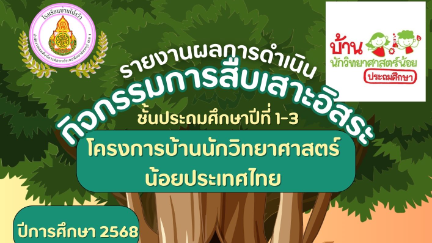 รายงานผลการดำเนินกิจกรรมสืบเสาะอิสระ ชั้น ป.1-ป.3 รวมเล่ม  ปีการศึกษา 2568