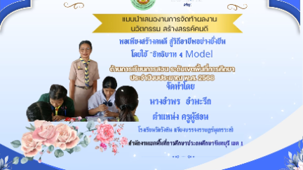 แบบนําเสนองาน การจัดทําผลงานนวัตกรรม สร้างสรรคนดี ด้านการเรียนการสอน   ระดับเขตพื้นที่การศึกษา  ประจำปีงบประมาณ พ.ศ. 2568