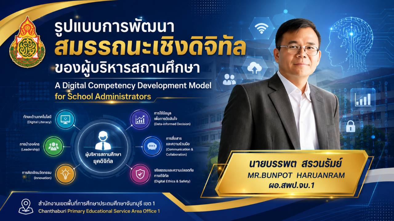 รูปแบบการพัฒนาสมรรถนะเชิงดิจิทัลของผู้บริหารสถานศึกษา A Digital Competency Development Model for School Administrators