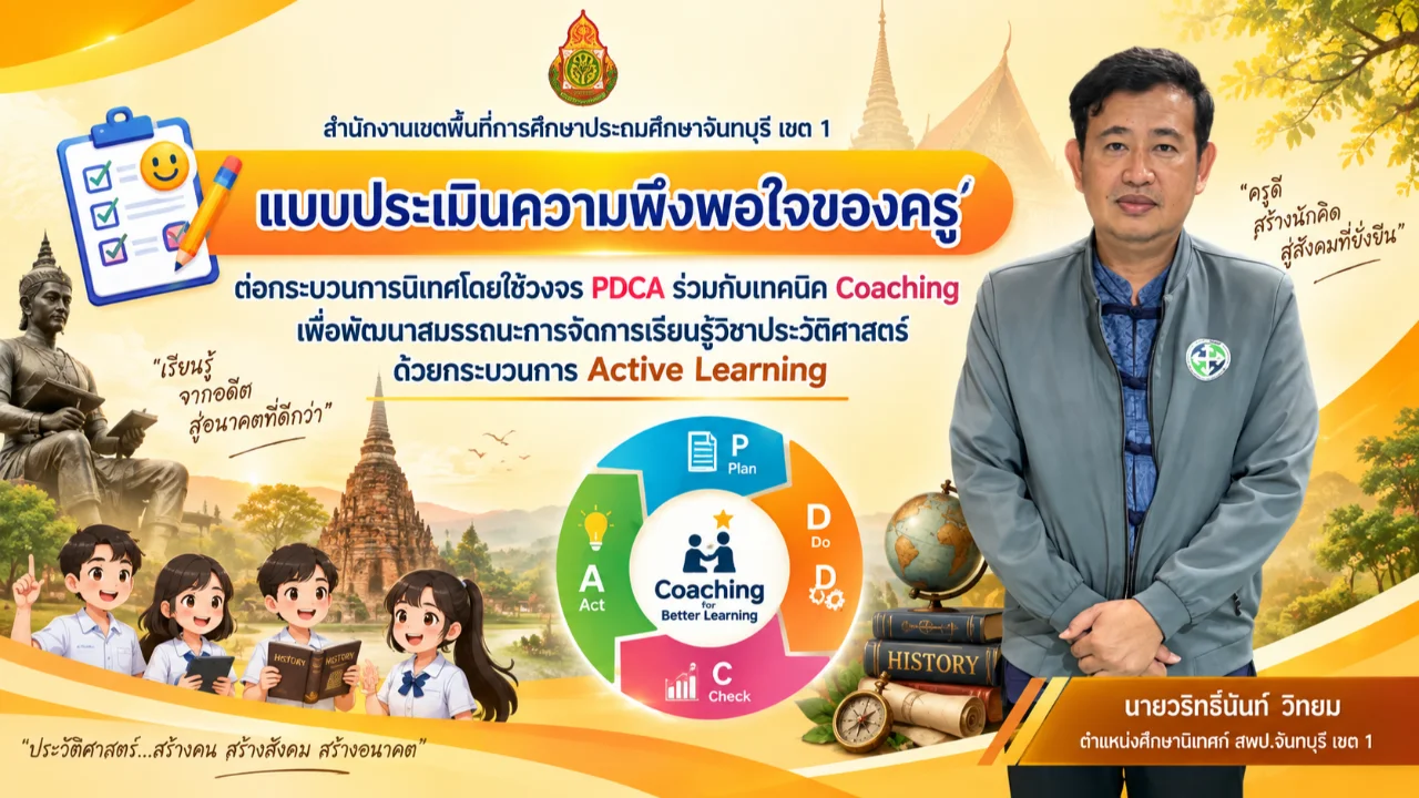 แบบประเมินความพึงพอใจของครูต่อกระบวนการนิเทศ โดยใช้วงจร PDCA ร่วมกับเทคนิค Coaching